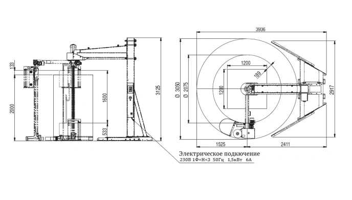 Фото товара: Паллетообмотчик PKG Wingwrap Zephyr MPS d.1700 h.2500